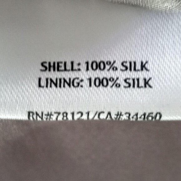 Eileen Fisher Petite Taupe Ripple Bindu Silk Jacket - Picture 8 of 9